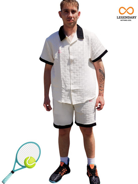 LEGENDARY PREMIUM TENNIS ΣΕΤ QUICK DRY SUPER BREATHABLE ΑΝΑΓΛΥΦΟ ΚΟΥΜΠΩΤΟ ΛΕΥΚΟ - Λευκό