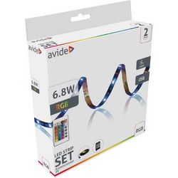 Avide Αδιάβροχη Ταινία LED Alsbl5v24k-30rgb65 USB 5V RGB Φως 2m Τύπου SMD5050 με Τροφοδοτικό ALSBL5V24K-30RGB65