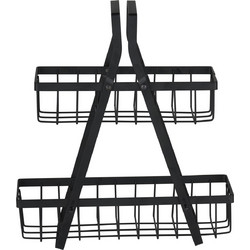 Ράφι Διώροφο Μαύρο Μέταλλο 10x25.5x28cm