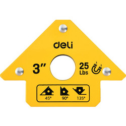 DELI μαγνητική γωνία συγκόλλησης DL-HDW25 με 45/90/135 γωνίες, 3" 11kg