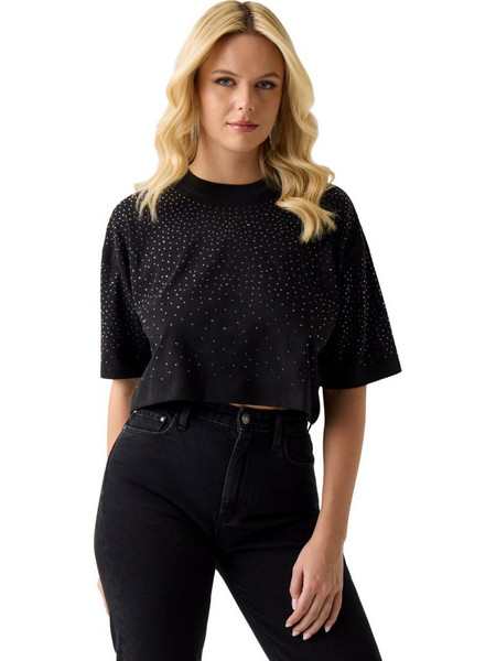 Guess Γυναικείο T-shirt W6GI42K3582-JTMU Μάυρο