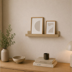 ΡΑΦΙΈΡΕΣ/ΡΆΦΙΑ ΤΟΊΧΟΥ PHOTO SHELF 40*6*7CM LIGHT OAK COLOR HOMEA 6RAN890