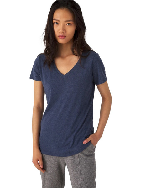 Γυναικείο T-Shirt Triblend με V λαιμόκοψη TW058 B&C Triblend /women Heather Navy