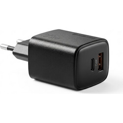 Φορτιστής Πρίζας Quick Power Charger GaN PD+QC USB Type C & USB A 5V-12V 35W Led Black BUDI 003