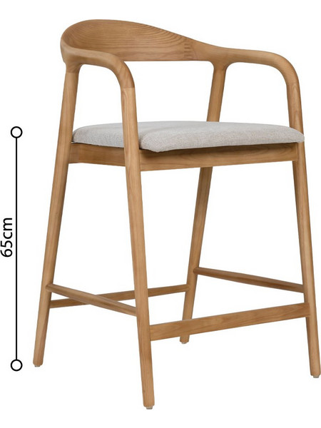 Tutto Σκαμπό Bar Oak Beige 62x56x93 cm