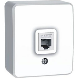 Aca Light MURATA ΠΡΙΖΑ ΔΙΚΤΥΟΥ ΕΠΙΤΟΙΧΗ 1XRJ45 CAT6 UTP ΛΕΥΚΗ IP20