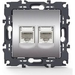 Aca Light PRIME ΠΡΙΖΑ ΤΗΛΕΦΩΝΟΥ MAT ΑΛΟΥΜΙΝΙΟ ΜΕ ΒΥΣΜΑ 2XRJ11 CAT3 IP20