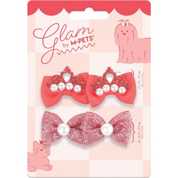 M-PETS GLAM Λαστιχάκια Τριχώματος για Σκύλους +amp Γάτες Κόκκινο 4 Τεμάχια