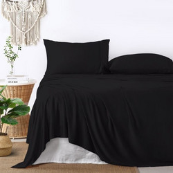 Lino Home Σεντόνι King Size Βαμβακερό με Λάστιχο 180x200+32 Classical Black