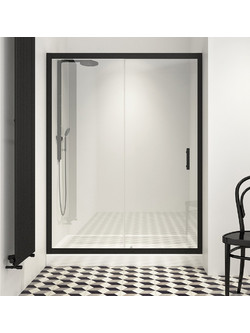 Orabella Energy Black 120 cm - Καμπίνα αντιστρέψιμη, ευθύγραμμη με σταθερό πλαϊνό 80 cm