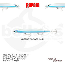 Rapala Flash-X Extremo Τεχνητό Δόλωμα Ψαράκι Συρτής 16cm 30gr AS