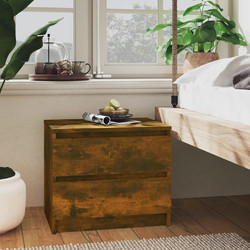 vidaXL Κομοδίνα 2 τεμ. από Επεξεργασμένο Ξύλο 50x39x43,5 εκ. - καπνιστή-δρυς, 2