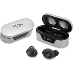 Guess Classic Logo Ακουστικά Bluetooth In Ear Silver