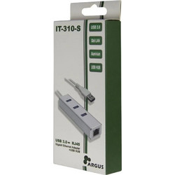 Inter-Tech IT-310-S USB Hub 3.0 USB-A με 4 Θύρες USB-A / Ethernet