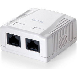 Equip Εξωτερική Διπλή Πρίζα Δικτύου RJ45 Τύπου Cat6 σε Λευκό Χρώμα 235212