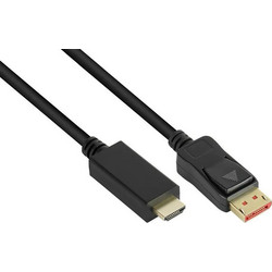 Good Connections Καλώδιο DisplayPort 1.4 to HDMI Male 2m Black DP14-HDMI