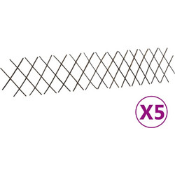 vidaXL Καφασωτό Φράχτης 5 τεμ. 180x120 εκ. από Ιτιά Καφέ - 30, 180 x 30 cm