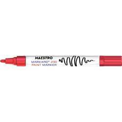MARKARO230 RED PAINT MARKER ΜΑΡΚΑΔΟΡΟΣ ΑΝΕΞΙΤΗΛΟΣ ΜΕ ΜΠΙΛΙΑ, 2.3MM-3.0MM, ΚΟΚΚΙΝΟΣ