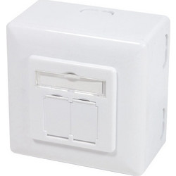 LogiLink Διπλή Εξωτερική Πρίζα Δικτύου RJ45 Τύπου Cat6 σε Λευκό Χρώμα NP0039A NP0039A