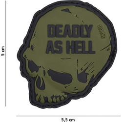 Σήμα Καουτσούκ Skull Deadly As Hell - Χακί/Μαύρο