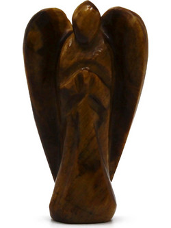 Hand Carved Gemstone Angel - Tiger Eye