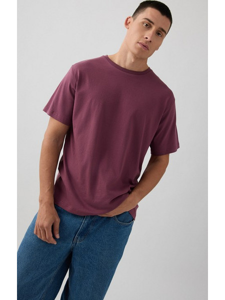 Ανδρικό T-Shirt με κλειστή λαιμουδιά 19411 minerva ΜΠΟΡΝΤΟ
