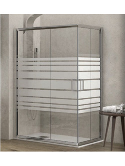Karag New Flora 100 Καμπίνα Ντουζιέρας με Συρόμενη Πόρτα 80x90x180cm Serigrafato Chrome