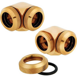 CORSAIR HYDRO X FITTING HARD XF 90 ANGLED GOLD 2-PACK (14MM OD COMPRESSION)