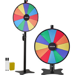VEVOR Τροχός Τύχης 610 mm με Βάση, 12 Θέσεις, Ρυθμιζόμενο Ύψος, Πίνακας Ξηρής Διαγραφής με 2 Μαρκαδόρους, 6 Χρώματα, Εύκολη Συναρμολόγηση για Πάρτι, Παμπ, Εκθέσεις και Καρναβάλι LDSCJZL24INCQ5I6R001V0