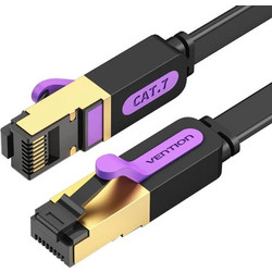 Vention Flat U/UTP Cat.7 Καλώδιο Δικτύου Ethernet 1m Black ICABF