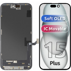Μονάδα οθόνης LCD MP για Apple iPhone 15 Plus, Μαλακό OLED FHD IC Κινητό Έκδοση, Aftermarket, Μαύρο