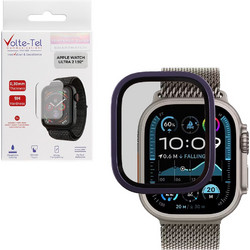 VOLTE-TEL 3D TITANIUM TEMPERED GLASS APPLE WATCH ULTRA 2 49mm 1.92in 0.30mm FULL COVER DARK PURPLE VOLTE-TEL