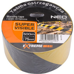 NEO TOOLS Ταινία σήμανσης 75mmx500m κίτρινο-μαύρο (56-079)