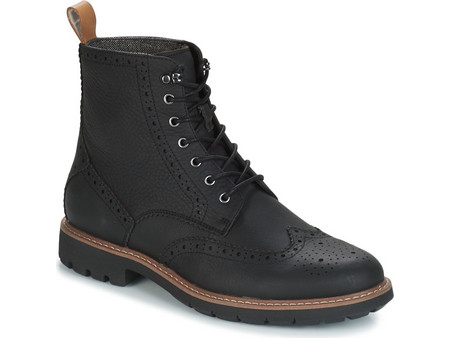 Clarks Batcombe Lord Ανδρικά Μποτάκια Δερμάτινα Μαύρα 261348577