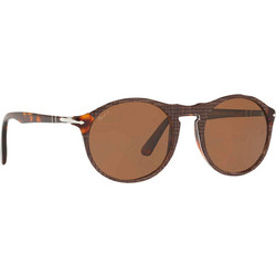 Persol PO 3204SM 1091/AN Ανδρικά Γυαλιά Ηλίου Στρογγυλά Κοκάλινα Καφέ με Μαύρο Polarized Φακό