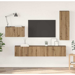 vidaXL Σετ επίπλου τηλεόρασης 4 pcs Artisan Oak Επεξεργασμένο ξύλο 3393263