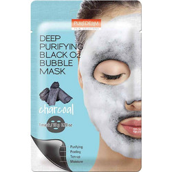 Deep Purifying Black Charcoal O2 Bubble Mask Κρεμώδης Μαύρη Μάσκα Προσώπου για Καθαρισμό Ακμή & Ενυδάτωση με Άνθρακα 1τμχ