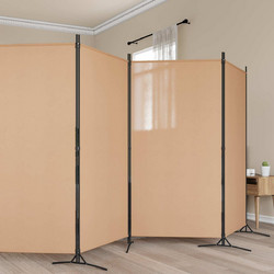 Διαχωριστικό Δωματίου 6-Πάνελ Μπεζ 520 x 180 cm Ύφασμα 42039230