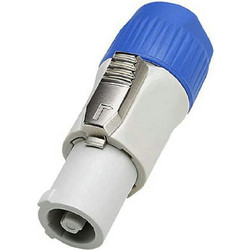 GLOBOSTAR(R) POWERCON 51191 Βύσμα Τροφοδοσίας Powercon/Speakon Θηλυκό 3 Pin AC/DC 250V 20A max - Γκρι & Μπλε - Μ6.9 x Π2.7 x Υ2.7cm