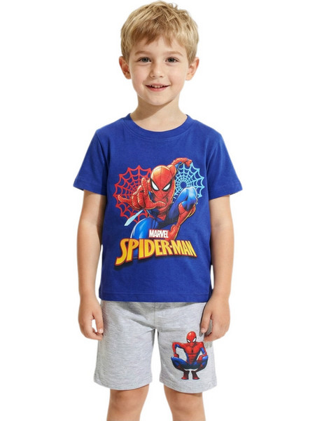 MARVEL ΠΑΙΔΙΚΟ ΣΕΤ T-SHIRT ΣΟΡΤΣ SPIDERMAN 2000 - γκρι ΓΚΡΙ