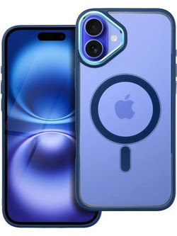 Forcell iPhone 16 Plus MagSafe Color Edge Θήκη Με Πλαίσιο Σιλικόνης Διάφανη - Blue