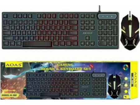 Aoas M-300 Σετ Gaming Πληκτρολόγιο RGB Black