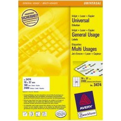Avery Zweckform Labels Avery 70 x 37mm White (3474)