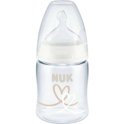 Nuk First Choice+ White Πλαστικό Μπιμπερό με Θηλή Σιλικόνης κατά των Κολικών 0-6m Dots 150ml