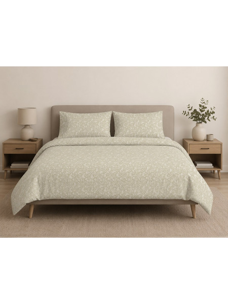 Σετ Παπλωματοθήκη Ημίδιπλη 170x250 Cosmin Lumora Flowers Beige