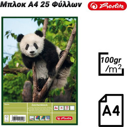 Herlitz Μπλοκ A4 25 Φύλλων Panda
