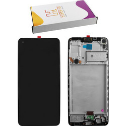SAMSUNG A21s A217 ΟΘΟΝΗ PLS +TOUCH SCREEN + LENS + FRAME HF-GH82-23089A BLACK HYPER-FIX SERVICE PACK