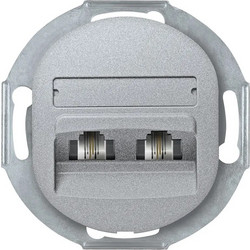 Ηλεκτρολογικό EON Double Telephone Socket E613.S 2xRJ12 Cat 3 Silver