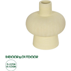 GloboStar(R) Artificial Garden ICEBERG 21263 Διακοσμητικό Κεραμικό Βάζo Μπεζ Π17 x Μ17 x Υ20cm