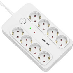 Πολύπριζο Θέσεων (1 Technik 8 1,5m με USB-A-C +amp Surge